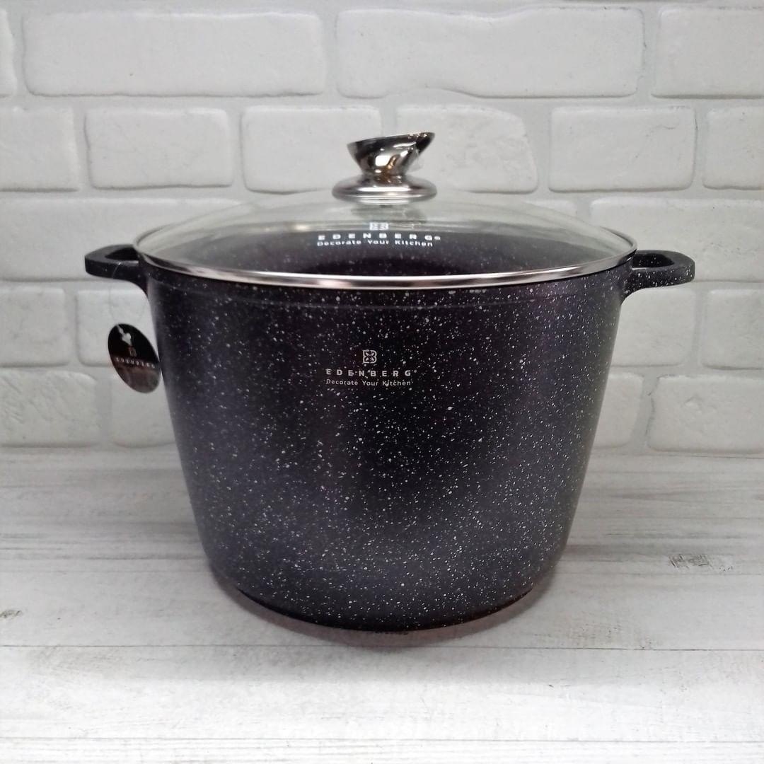 Кастрюля Edenberg с мраморным антипригарным покрытием и крышкой 10 л 28 см (EB-1172)