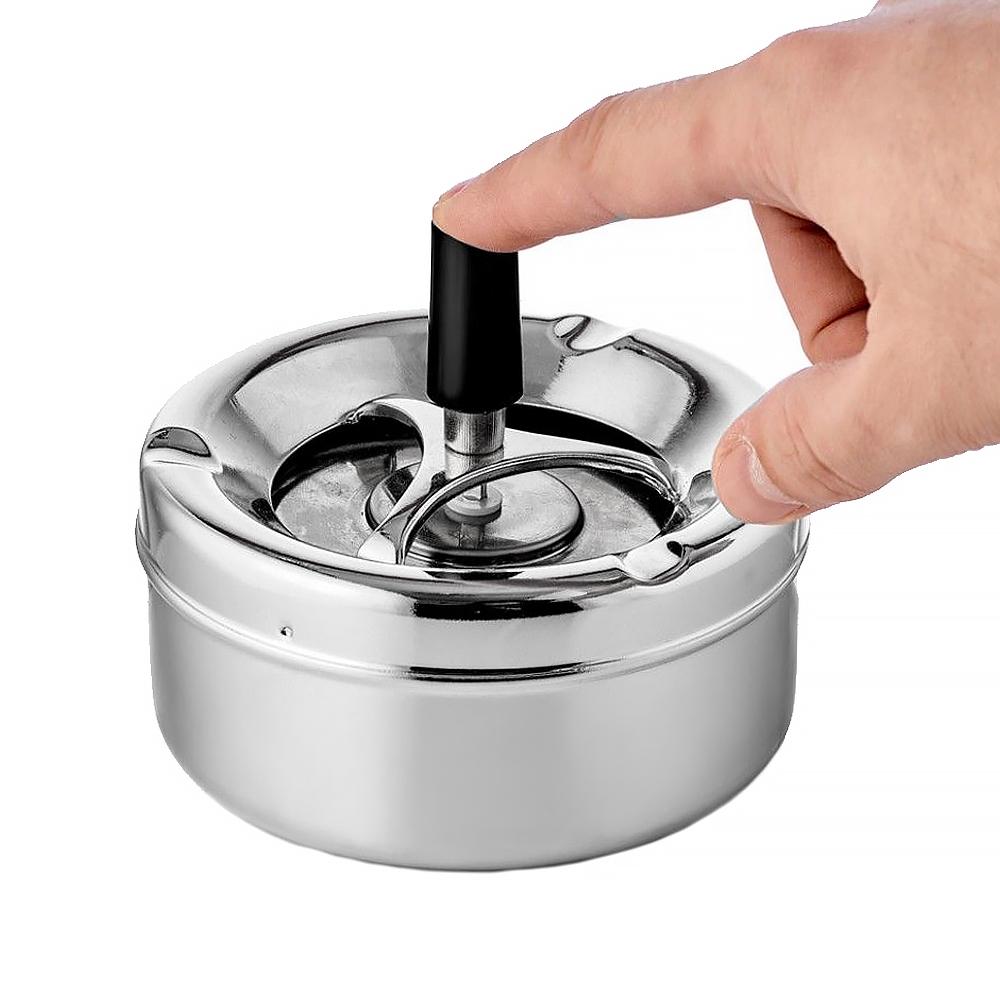 Попільничка металева настільна з кришкою 130 мм (ПП-15) - фото 3