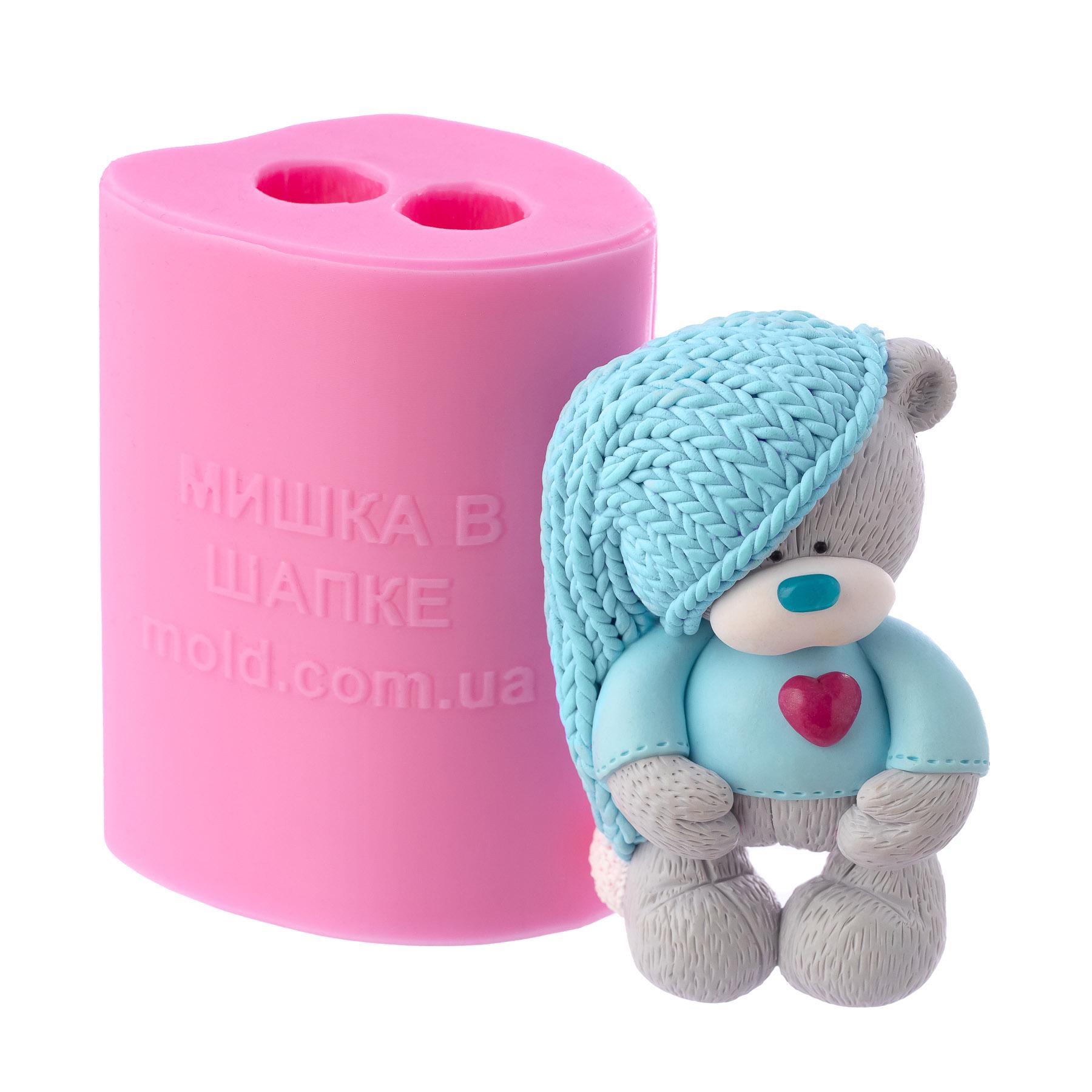 Силиконовый молд Мишка в шапке (8127)