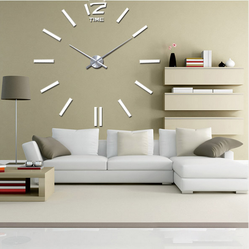 Часы настенные 3D Time Палочки 100 см Белый