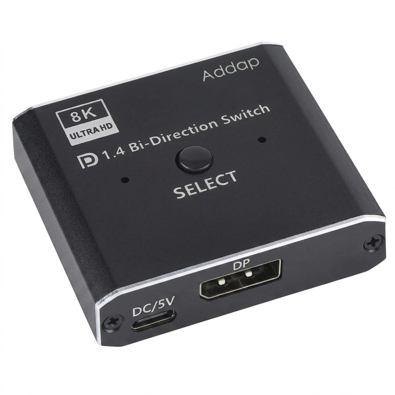 Разветвитель коммутатор для видео и аудио потока DisplayPort свитч Addap DPS-01 8 K/30 Hz