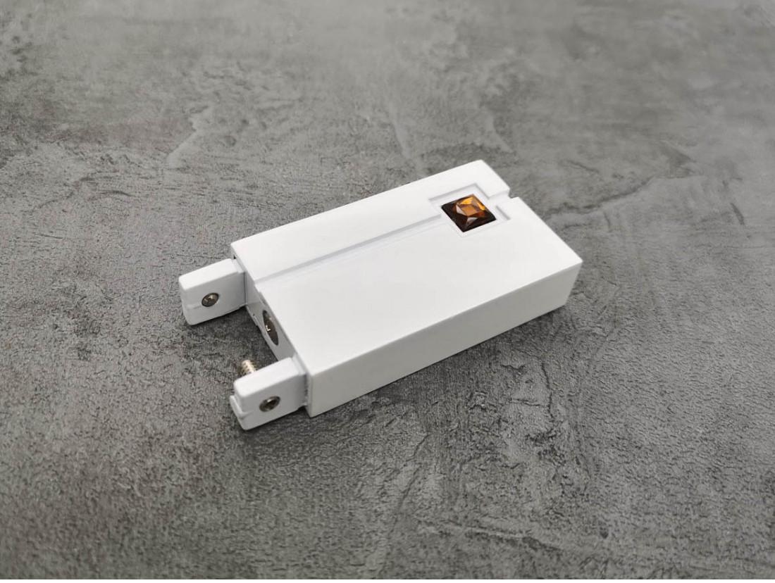 Наконечник MARCIN DECOR Скарлайн Q-ART с коричневым кристаллом Белый глянец