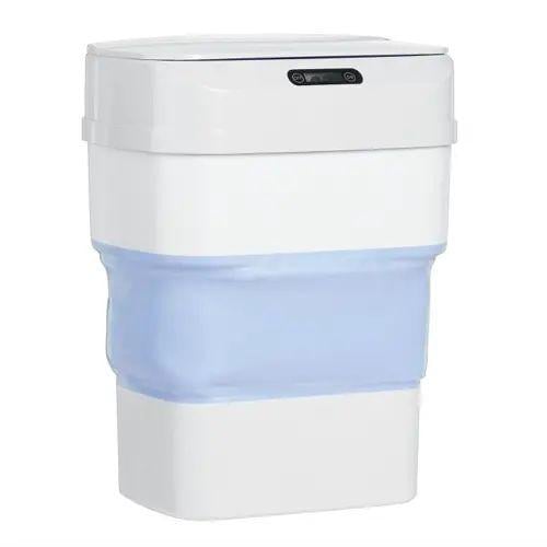 Відро для сміття складане ZSW-L11/WO-10 з сенсорною кришкою/від батарейок AA з удароміцного пластику 10 л Білий (31870680)