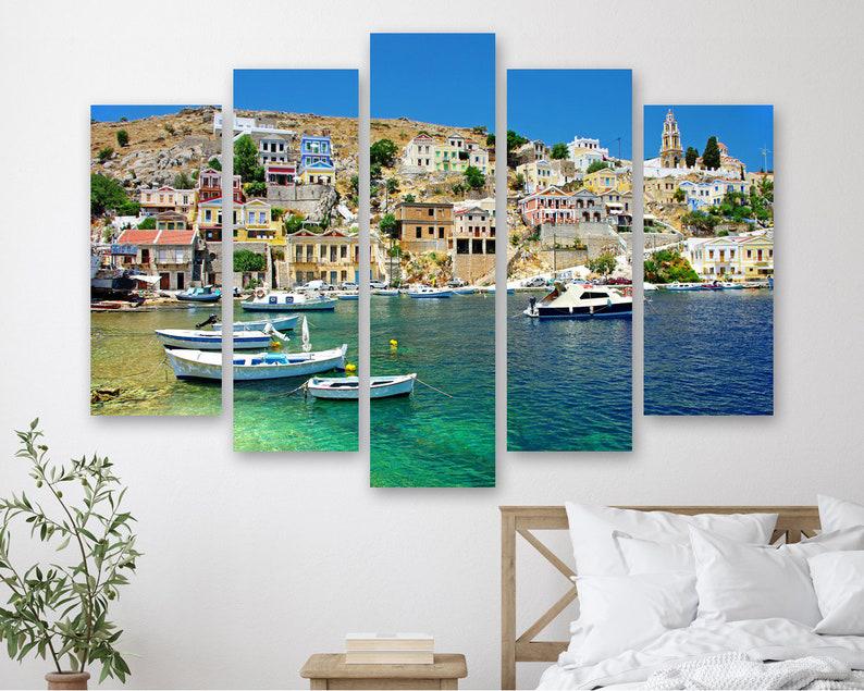 Модульная картина на холсте KIL Art Греческий остров Суми из пяти частей 187x119 см (M51_XL_319)