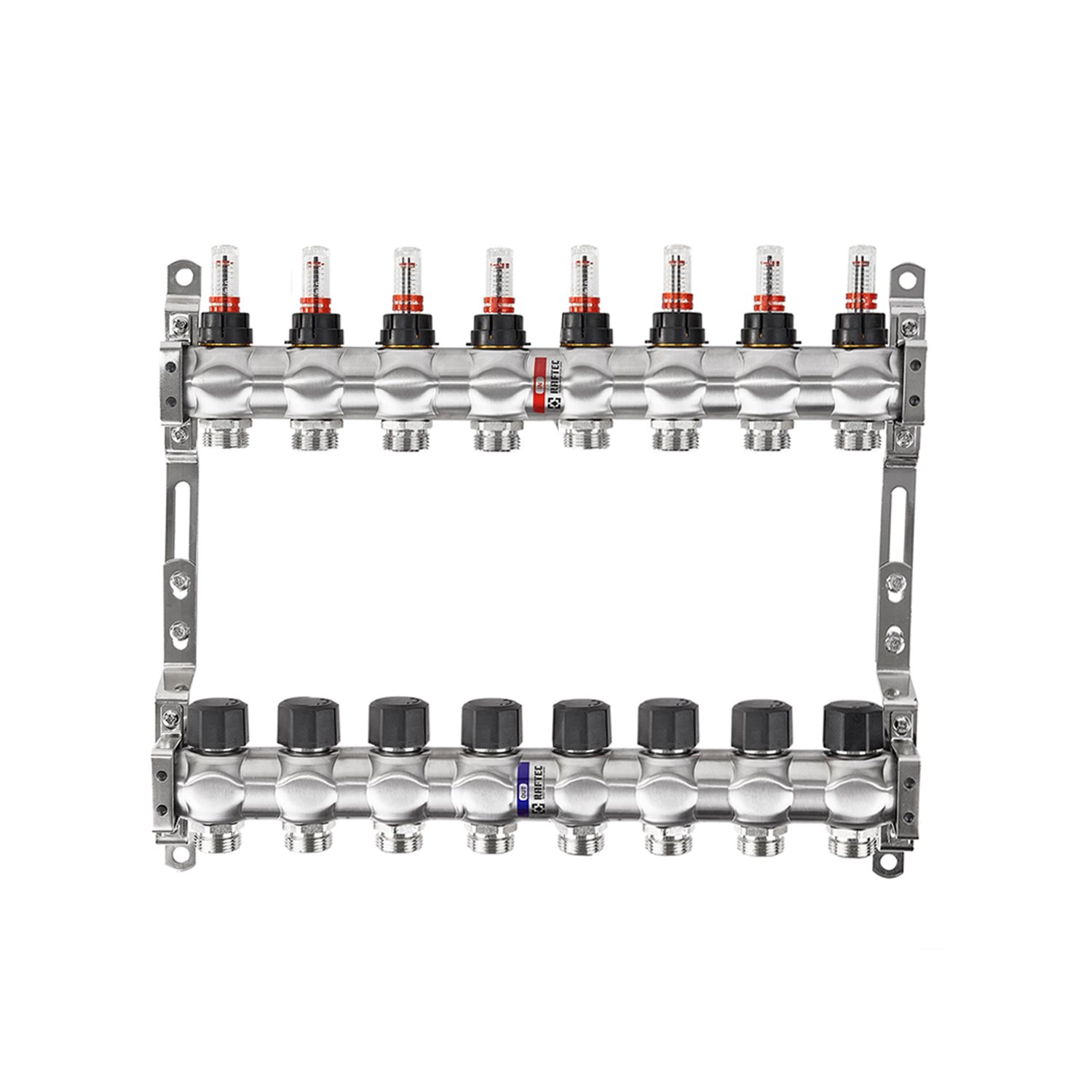 Коллектор с расходомерами Raftec 1″x8 RC03-08