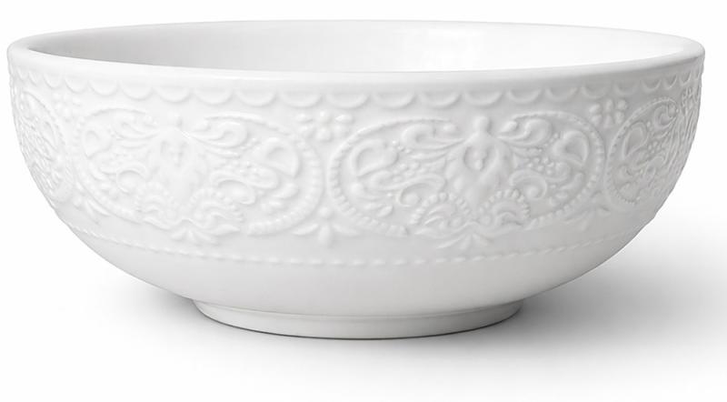 Набор пиалов Dentelle Blanche с объемным орнаментом 4 шт. 600 мл Белый