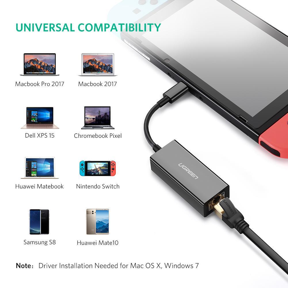 Проводной сетевой адаптер USB C-RJ45 Gigabit USB-C Ethernet Adapter Grey (US236) - фото 3