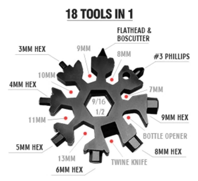 Мультитул-сніжинка 18 у 1 Snowflake wrench tool (17193) - фото 2