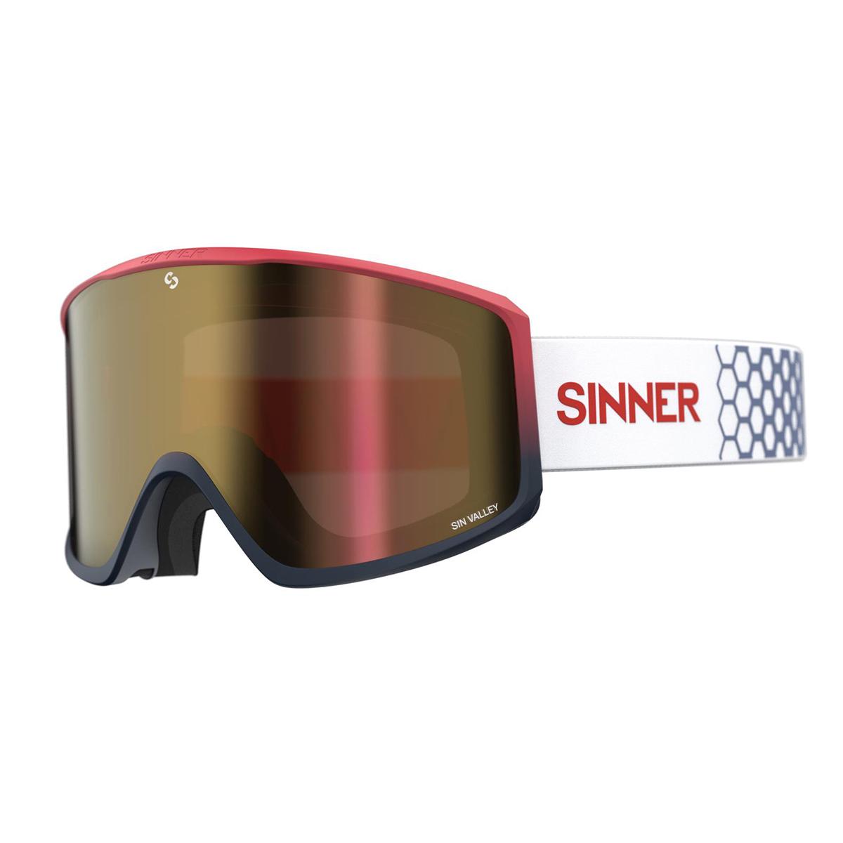 Маска горнолыжная Sinner Sin Valley Red Blue-Red Mir + Orange (SIGO-183-65-58)