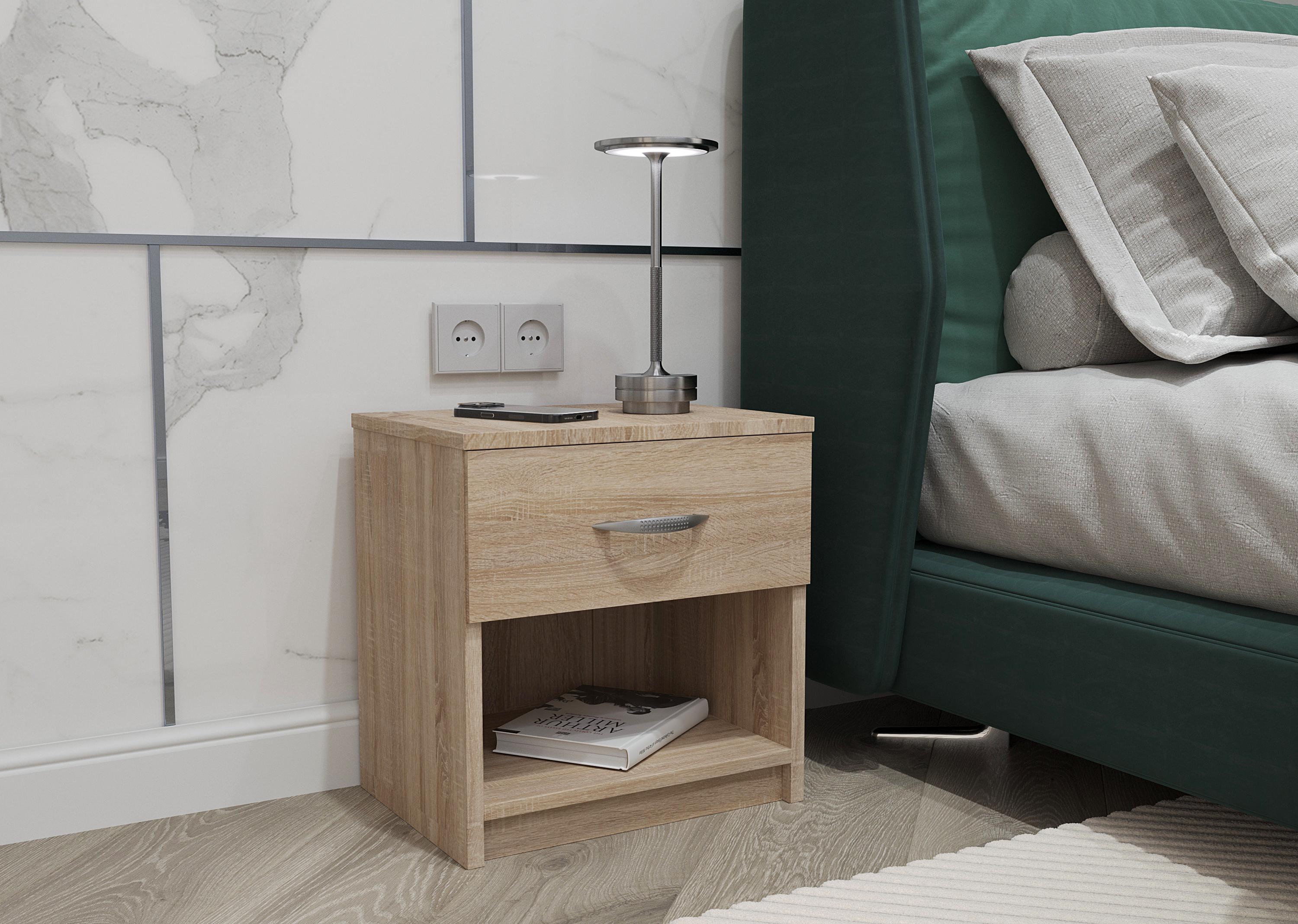 Тумба приліжкова з шухлядою 38х29х40 см Дуб сонома