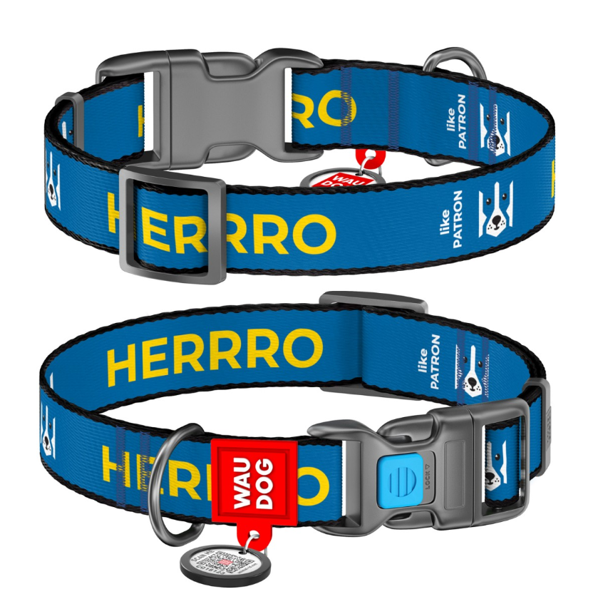 Ошейник для собак нейлоновый с QR-паспортом рисунок Патрон M 24-40 см 20 мм (2296444981) - фото 2 Ошейник для собак нейлоновый с QR-паспортом рисунок Патрон M 24-40 см 20 мм (2296444981) - фото 2