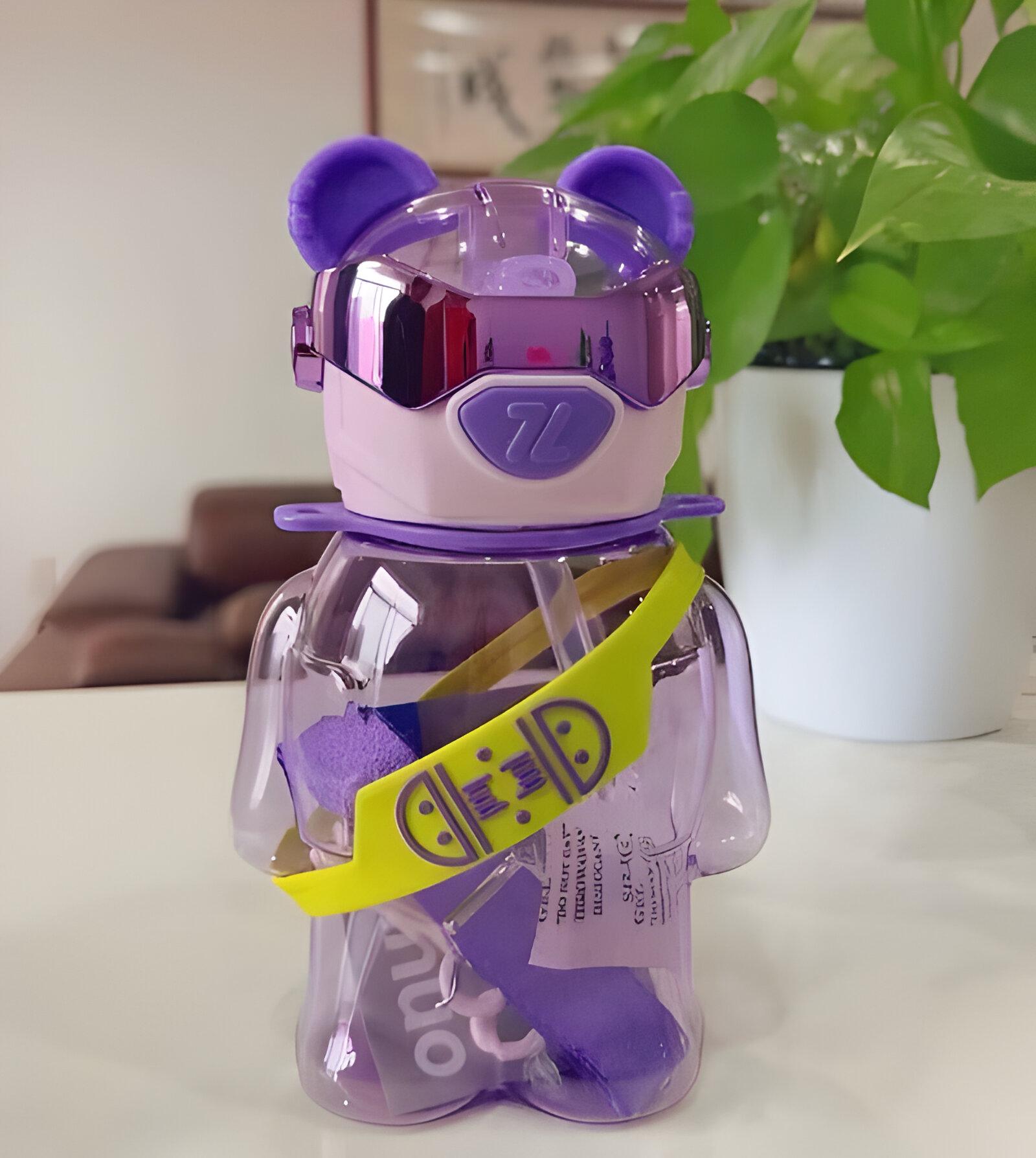 Детская бутылка "Мишка в очках" на 700 мл Фиолетовый (MRA-25-65) - фото 2 Детская бутылка "Мишка в очках" на 700 мл Фиолетовый (MRA-25-65) - фото 2