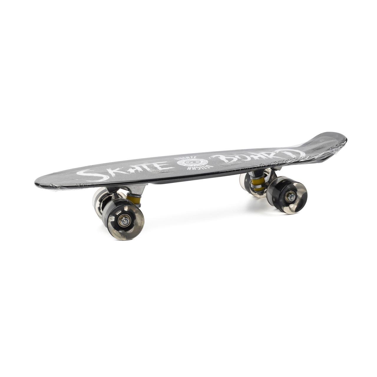 Скейтборд MS 0298-1_4 с светящимися колесами ABEC 7 алюминиевая подвеска Черный (1830906921)