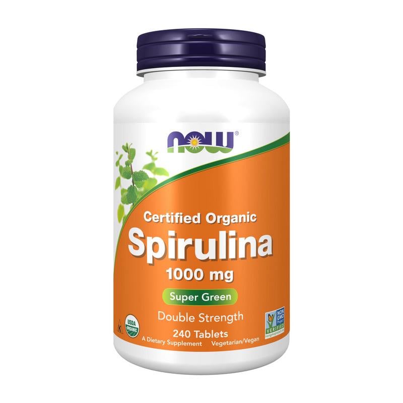 Спіруліна органічна NOW Certified Organic Spirulina 1000 mg 240 табл.