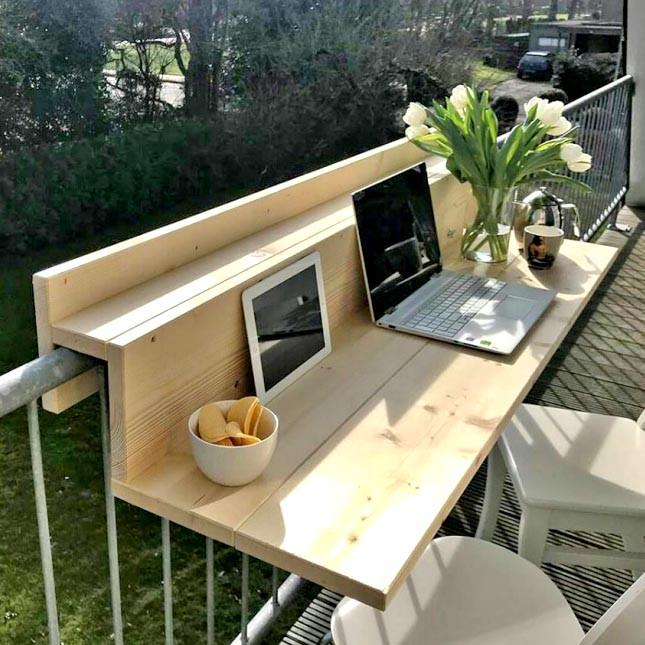 Столик балконный подвесной из дерева Рерус Бланже (ПБС-002001)