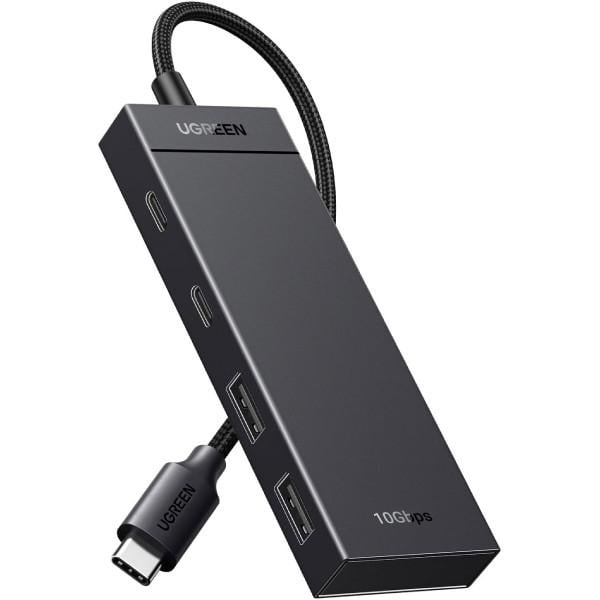 USB-хаб UGREEN CM806 4в1 USB 3.1 Type-C to 2xUSB 2xType-C 3.2 Gen2 10 Gbps Black (35583)