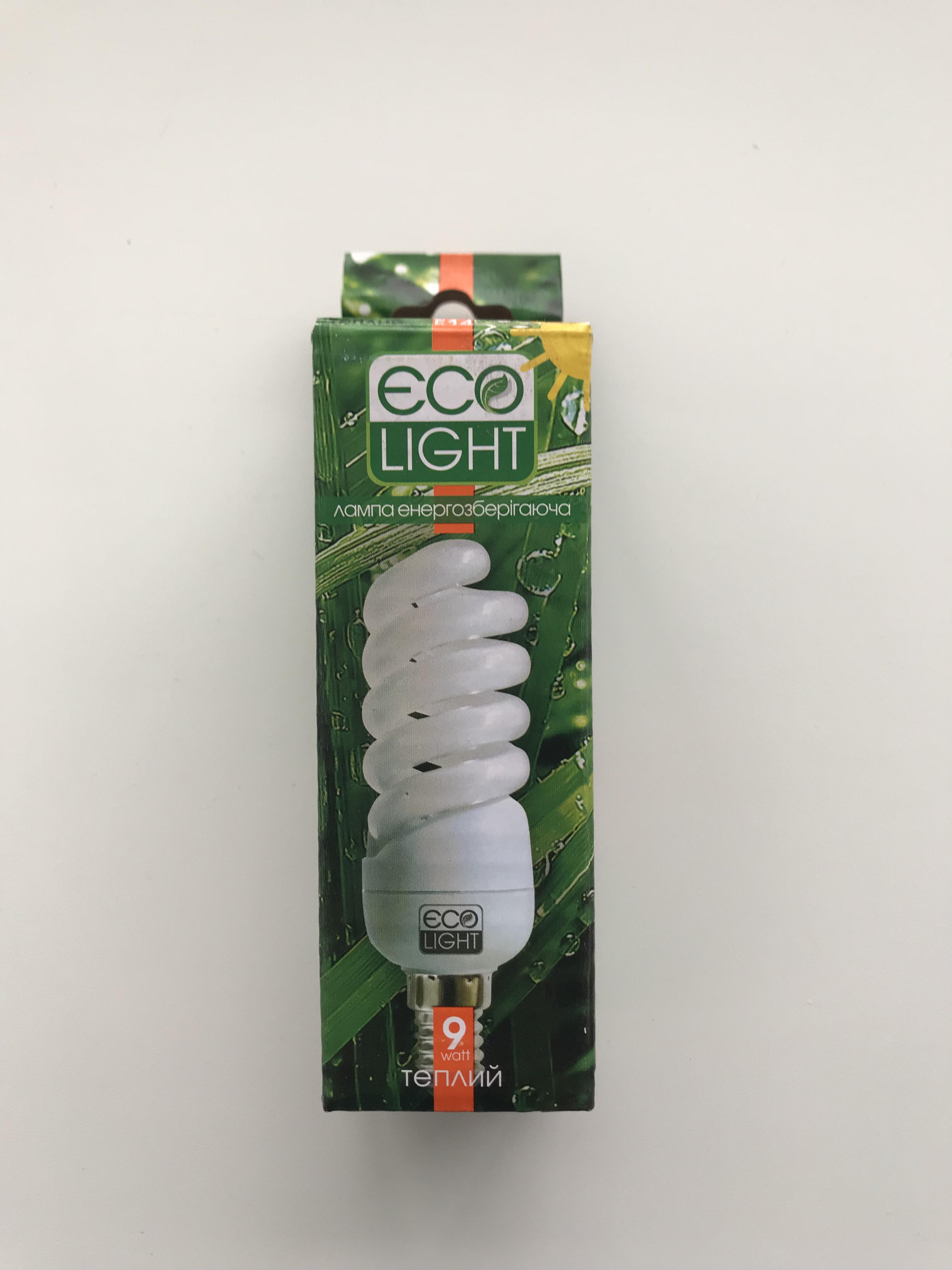 Лампа енергозберігаюча Eco Light 9W 9 Вт E14 2700К Жовтий теплий м'який - фото 2