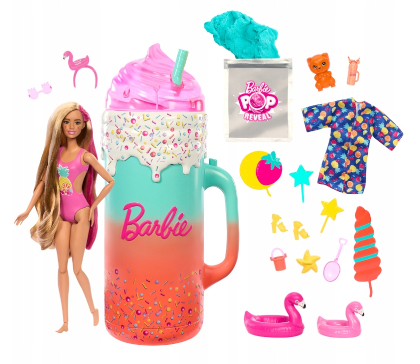 Подарочный набор для куклы Barbie Pop Reveal Тропический Коктейль