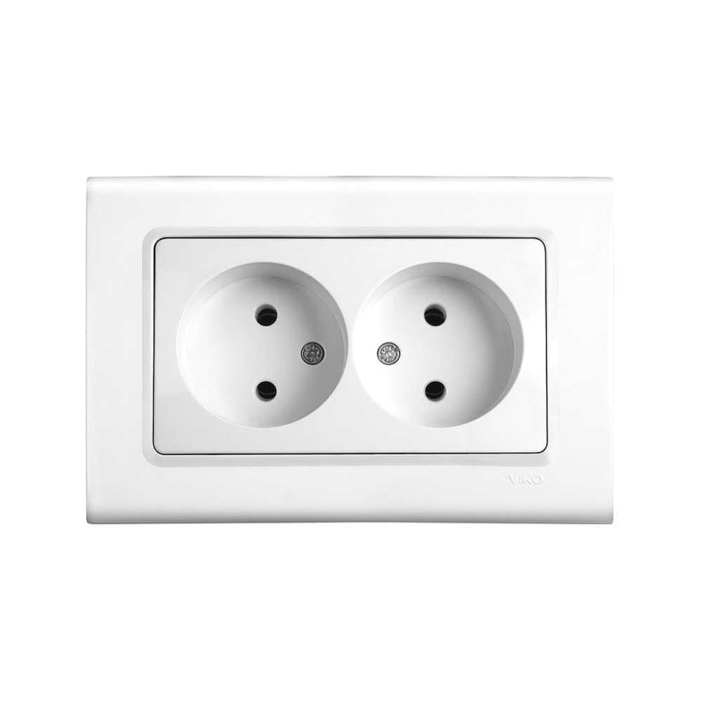 Розетка VIKO Linnera двойная без заземления Белый (21271-е)