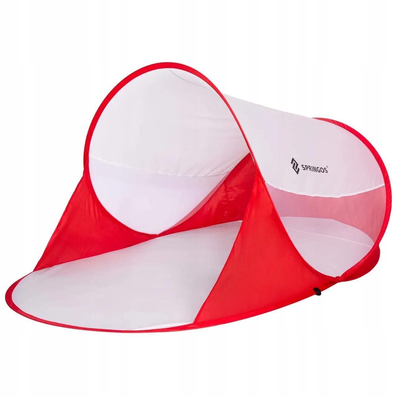 Тент пляжный Springos Pop Up 200x120 см PT012 Red/White