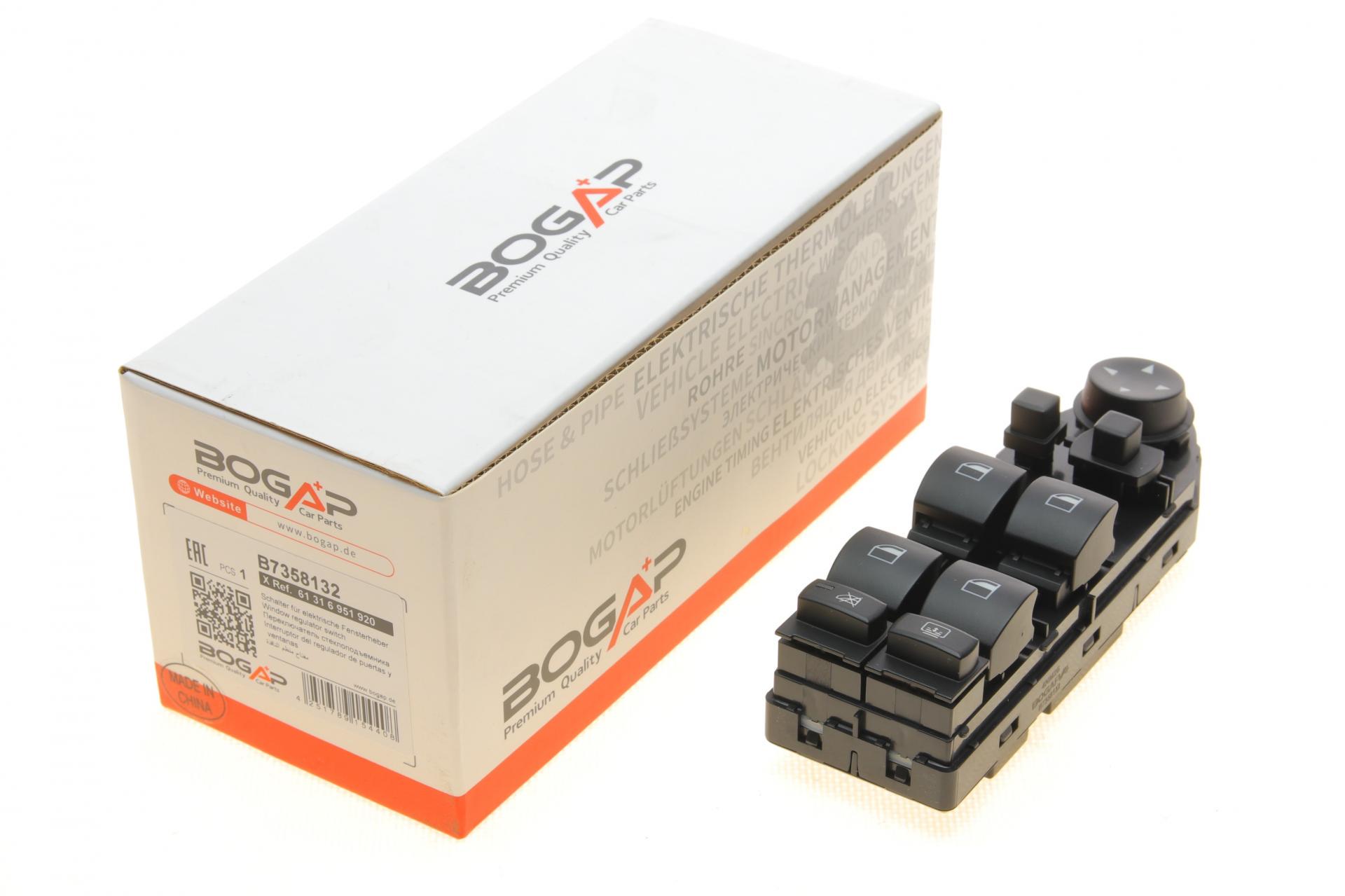 Кнопка стеклоподъемника BOGAP L BMW 5 E60 03-10 M57/N43/N47/N52/N53/N62 блок (B7358132)