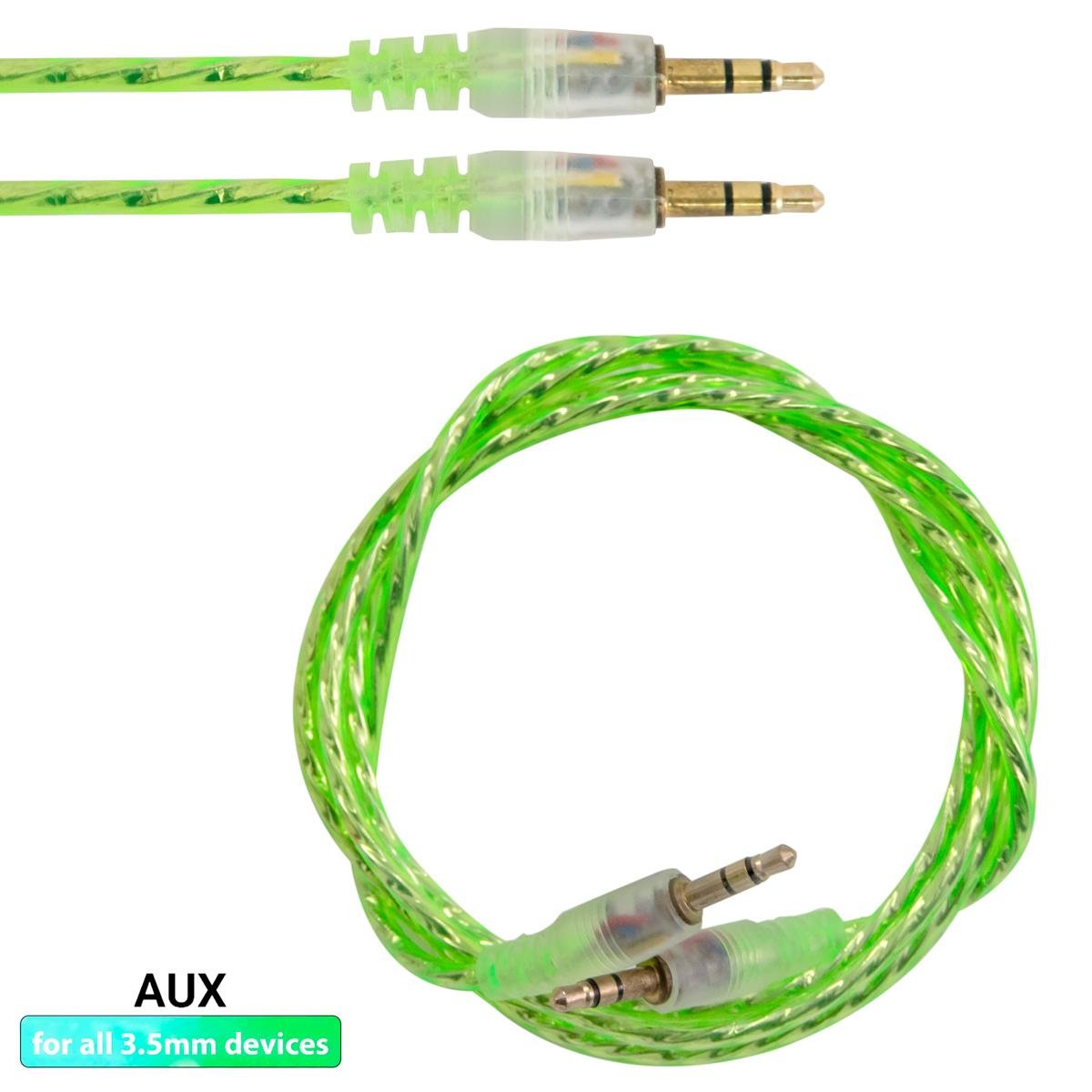 ᐉ Кабель в машину AUX Mini Jack 3,5 мм-Mini Jack 3,5 мм 1,2 м Салатовый  (1009926-LightGreen) • Купить в Киеве, Украине • Лучшая цена в Эпицентр