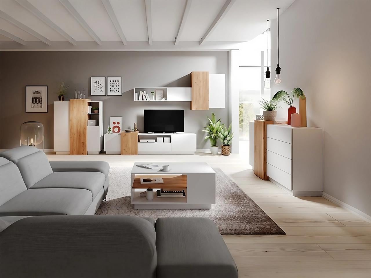 Стенка для гостиной комплект Perfect Home 3D Cube ЛДСП Белый/Дуб золотой крафт (49446) Стенка для гостиной комплект Perfect Home 3D Cube ЛДСП Белый/Дуб золотой крафт (49446)