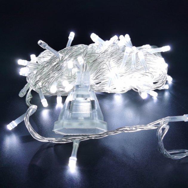 Гирлянда нить Led lights 100 LED 8 режимов мерцания прозрачная проволока 5 м Холодный белый (KG-7389) Гирлянда нить Led lights 100 LED 8 режимов мерцания прозрачная проволока 5 м Холодный белый (KG-7389)