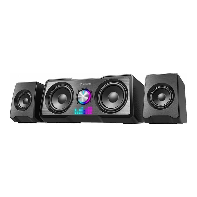 Акустическая система GamePro GS629 4.0 колонки 2х3 Вт и сабвуфер 10 Вт c RGB подсветкой 3,5 мм Black (GS629)