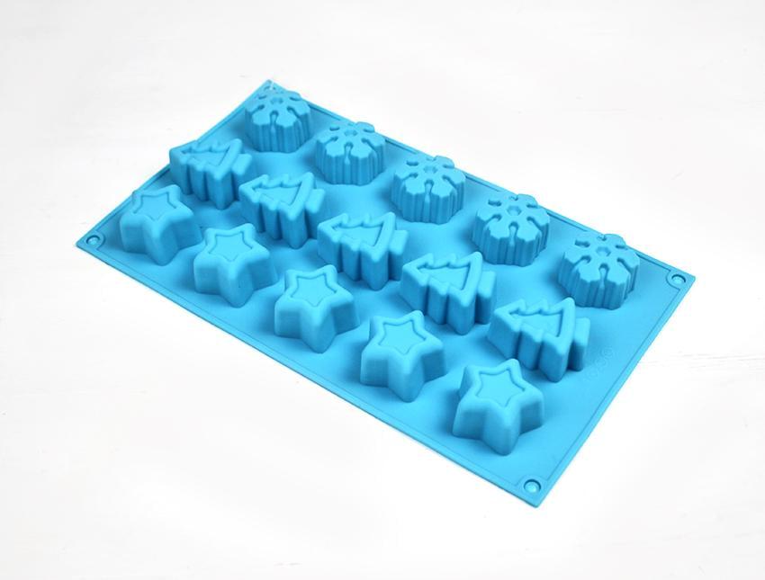 Силиконовая форма Елка/Звездочка/Снежинка (cb2e9053)