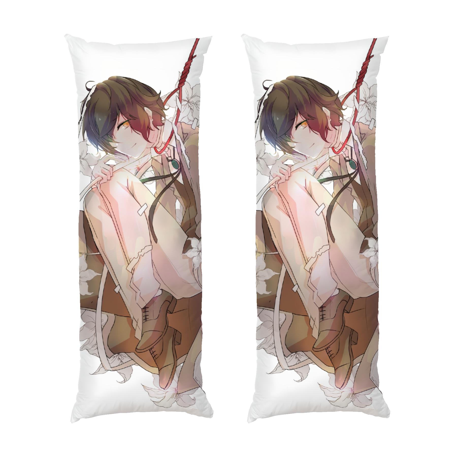 Подушка дакимакура Osamu Dazai in flowers Bungo Stray Dogs габардин 70х30 см (113364)