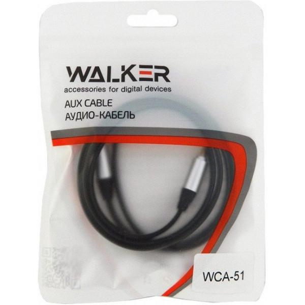 Кабель Walker AUX 3.5mm H51 Flat Black - фото 2