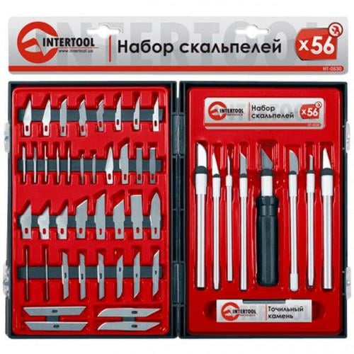 Набір скальпелів Intertool HT-0530 56 шт. в пластиковому футлярі