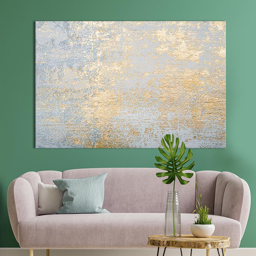Настінний декор картина на холсті для інтер’єру Абстракція Золотий розсип 120x80 см (28-1)