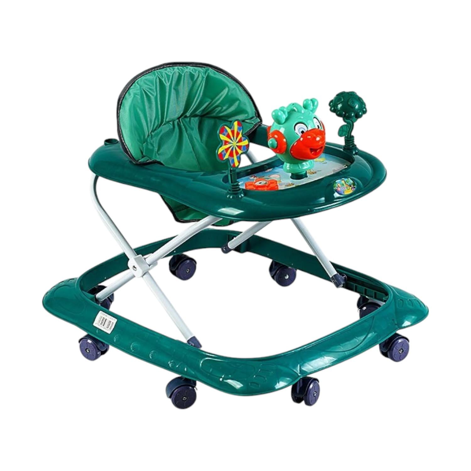 Ходунки детские JOY L-20075 с музыкальной панелью/регулировкой высоты/силиконовыми колесами Зеленый (145117)
