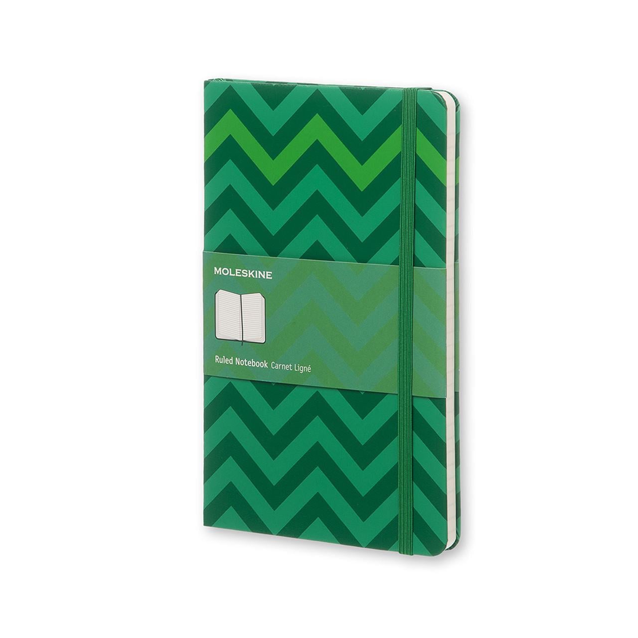 Блокнот Moleskine Limited Chevron средний 240 страниц в линейку зеленый 13х21 см (9788867324217)