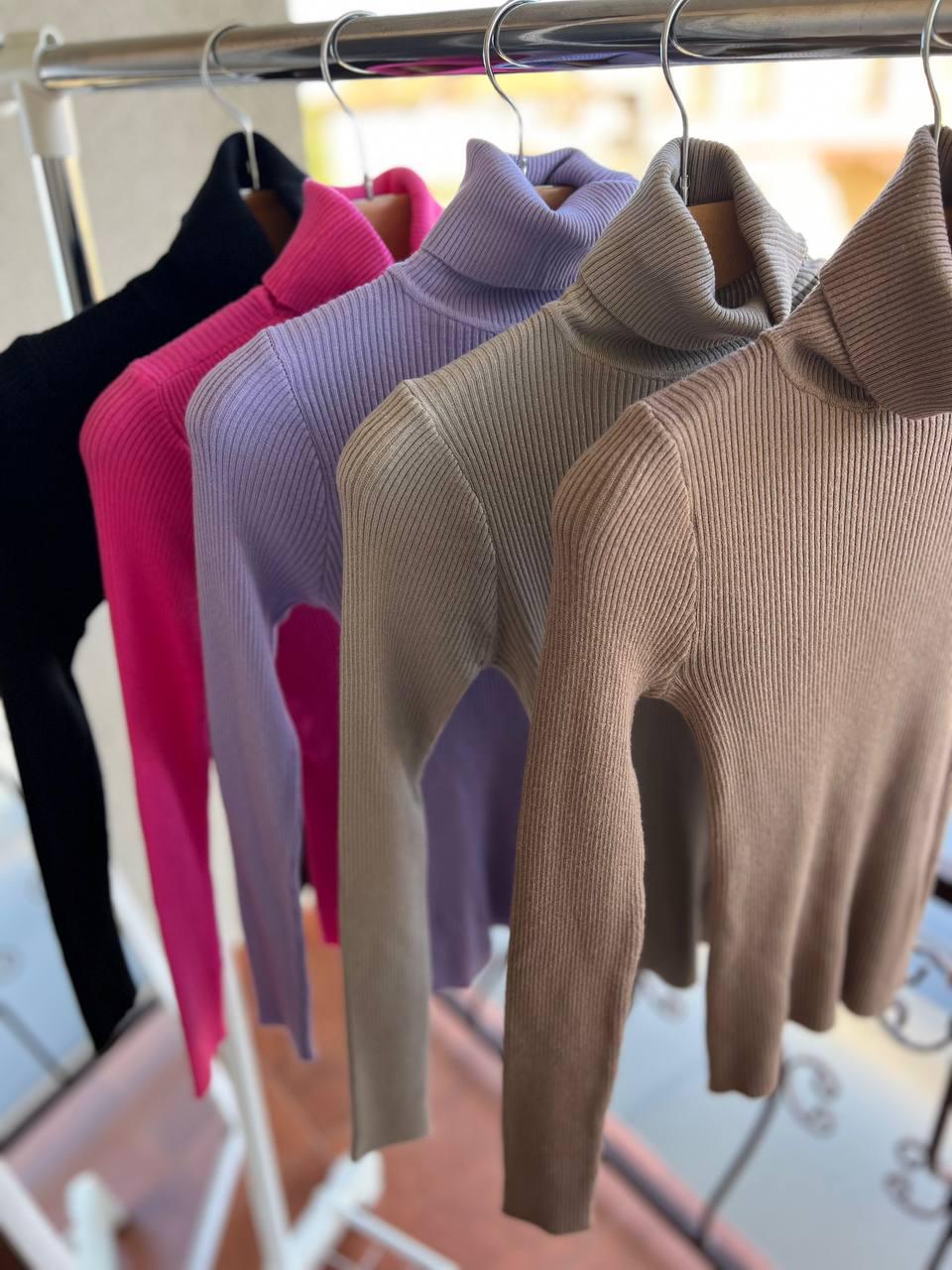 Светр жіночий A-N 920 водолазка гольф рубчик високий комір OS Бежевий (2932) - фото 6 Светр жіночий A-N 920 водолазка гольф рубчик високий комір OS Бежевий (2932) - фото 6