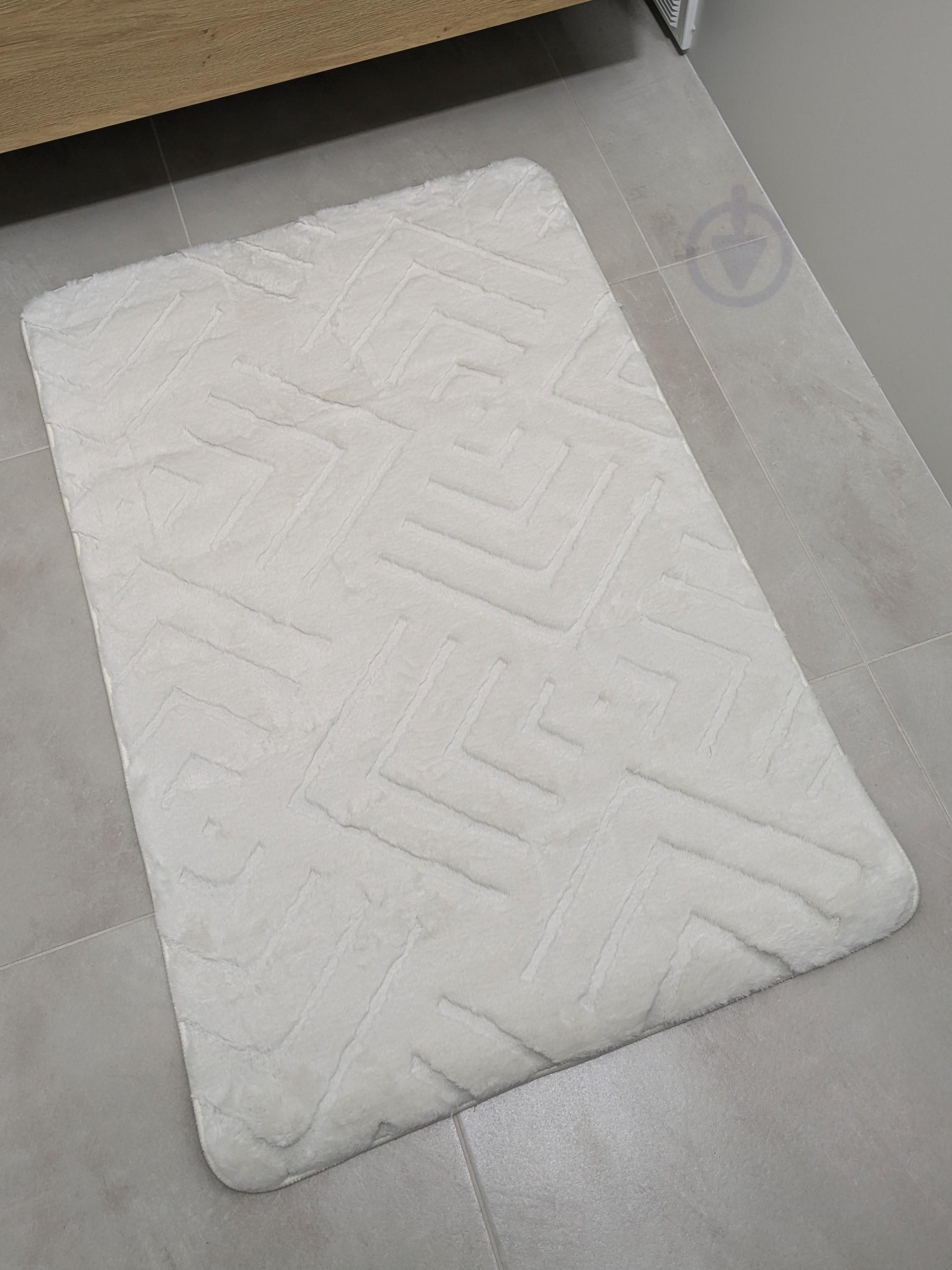 Коврик ванный Ромбы с рельефным узором 60х90 см Белый (28614927)