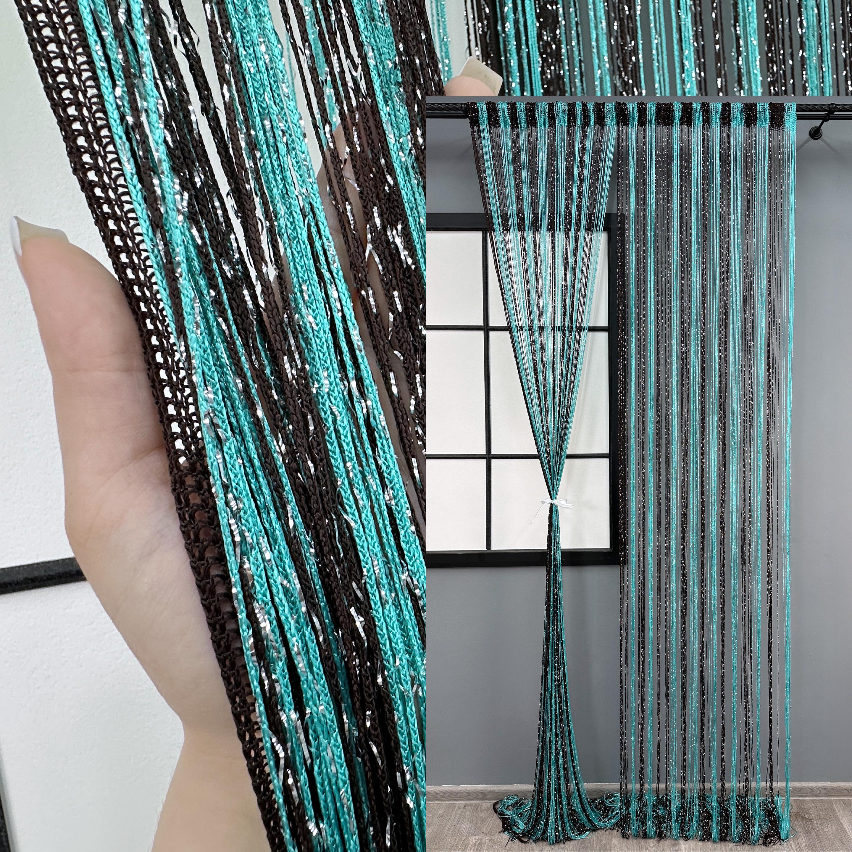 Шторы-нити с люрексом 300х300 см Бирюзовый/Венге (61-101) - фото 4 Шторы-нити с люрексом 300х300 см Бирюзовый/Венге (61-101) - фото 4