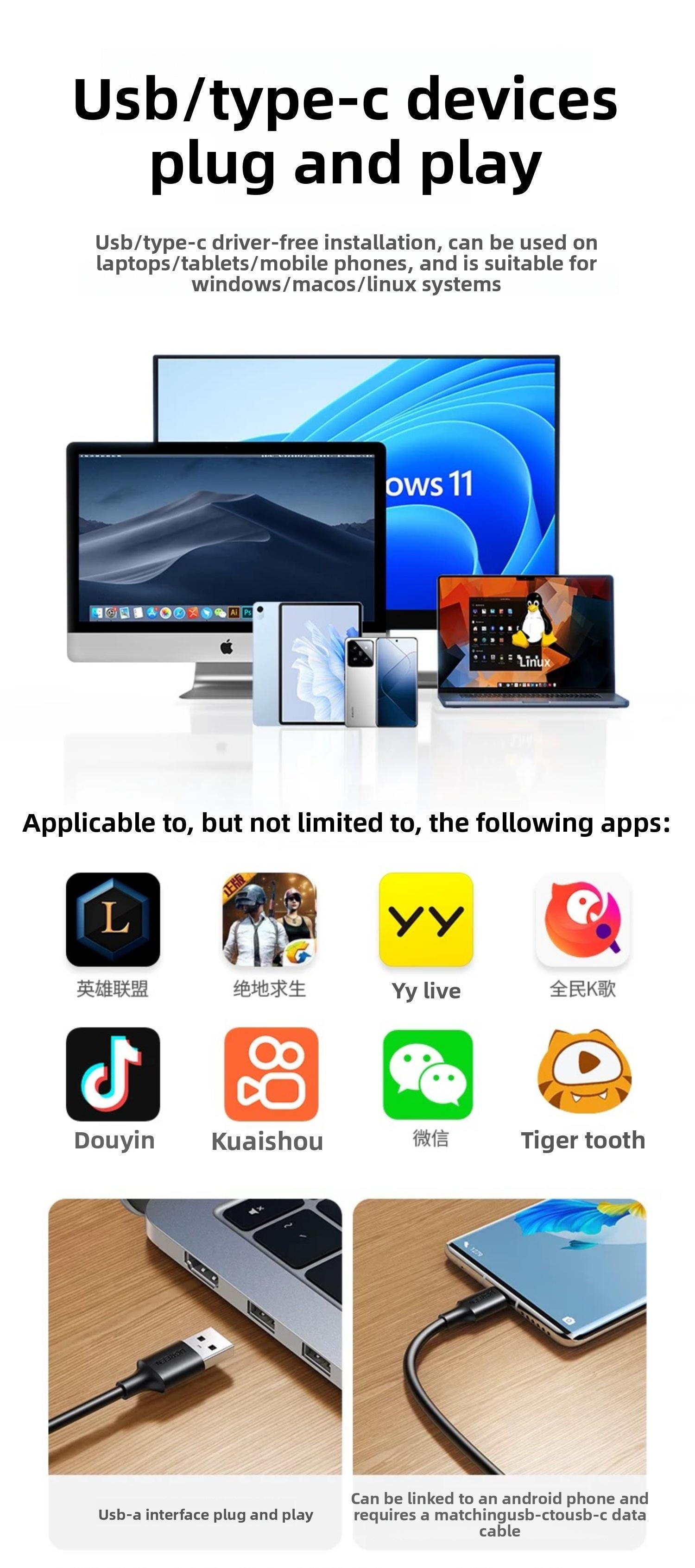 Мікрофон настільний Ugreen 2.4G 360° 8 годин (35344) - фото 7