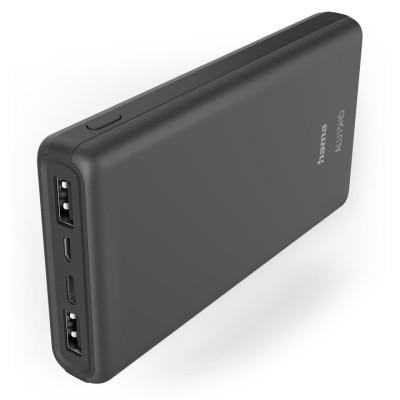 Повербанк УМБ Hama ALU15HD Input Micro-USB/Type-C Output:Type-C 3A) 2 USB-A 2,4A Anthracit 15000 mAh (00201655)