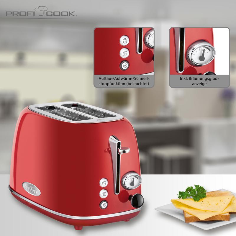 Тостер Profi Cook PC-TA 1193 Red (408063) - фото 4