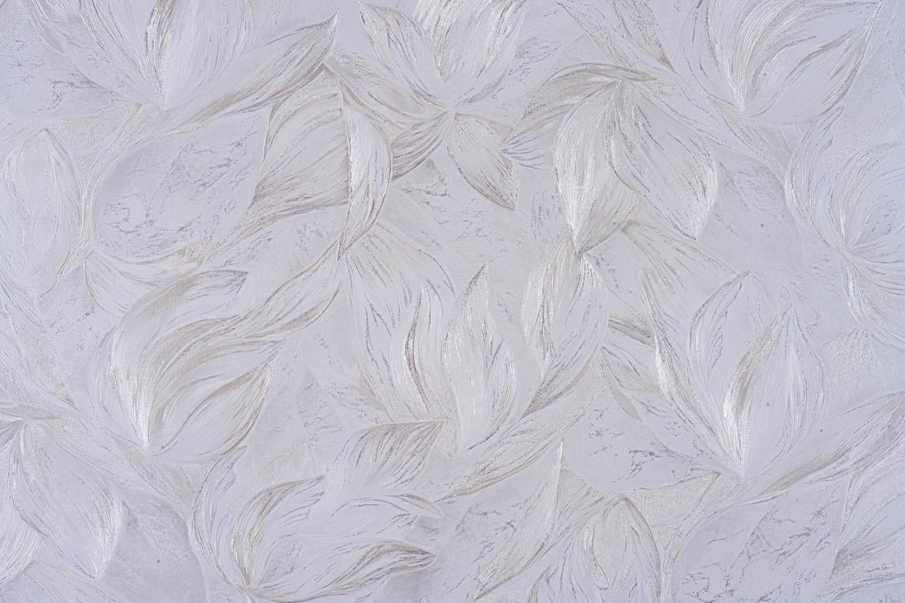 Обои флизелиновые LeGrand Platinum Листья 8761-06 Декор винил горячего тиснения 1,06х10,05 м Белый