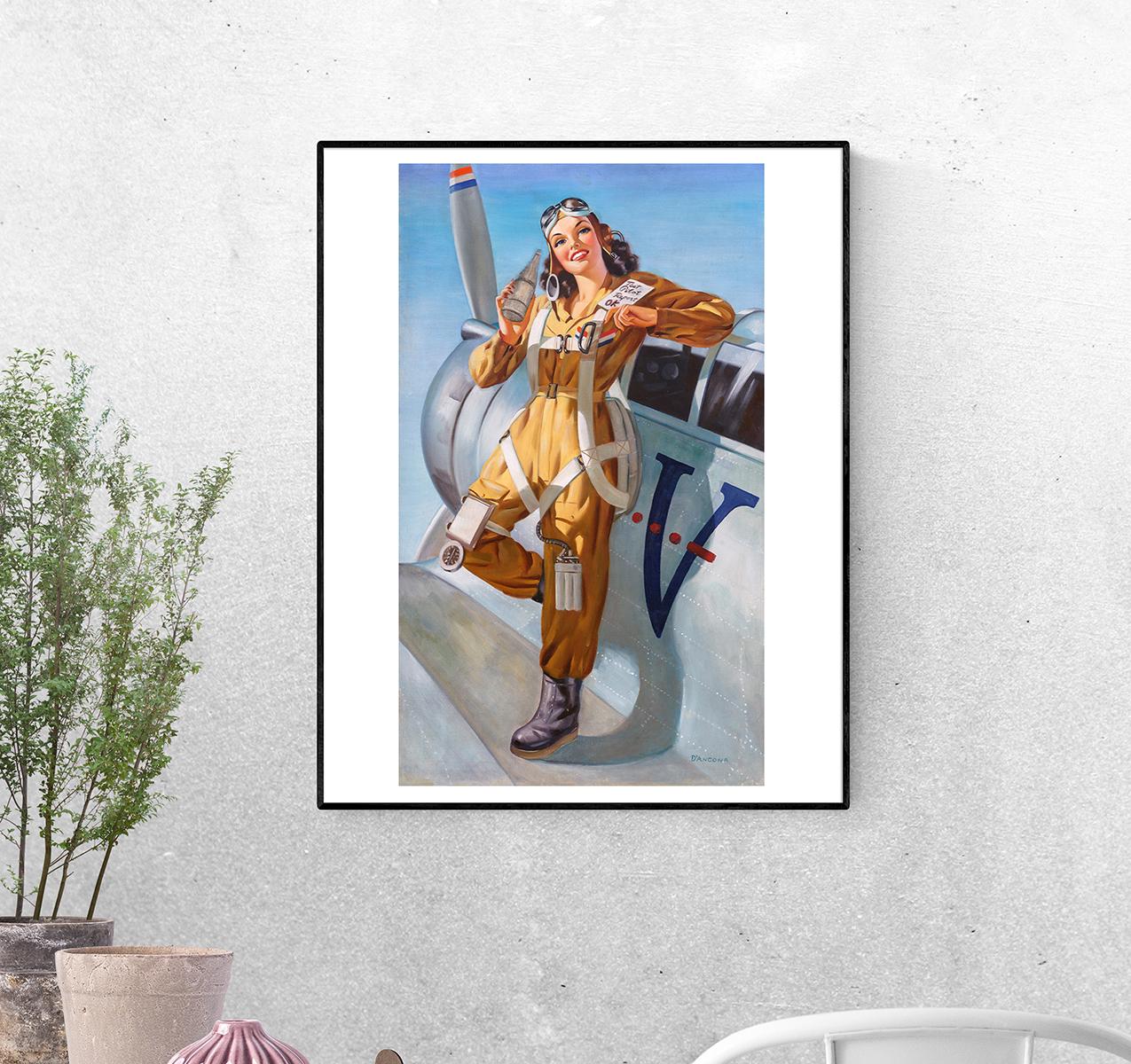 Постер Девушка летчица Эдвард Д'Анкона формат А-2 (pin_up010061_Poster)