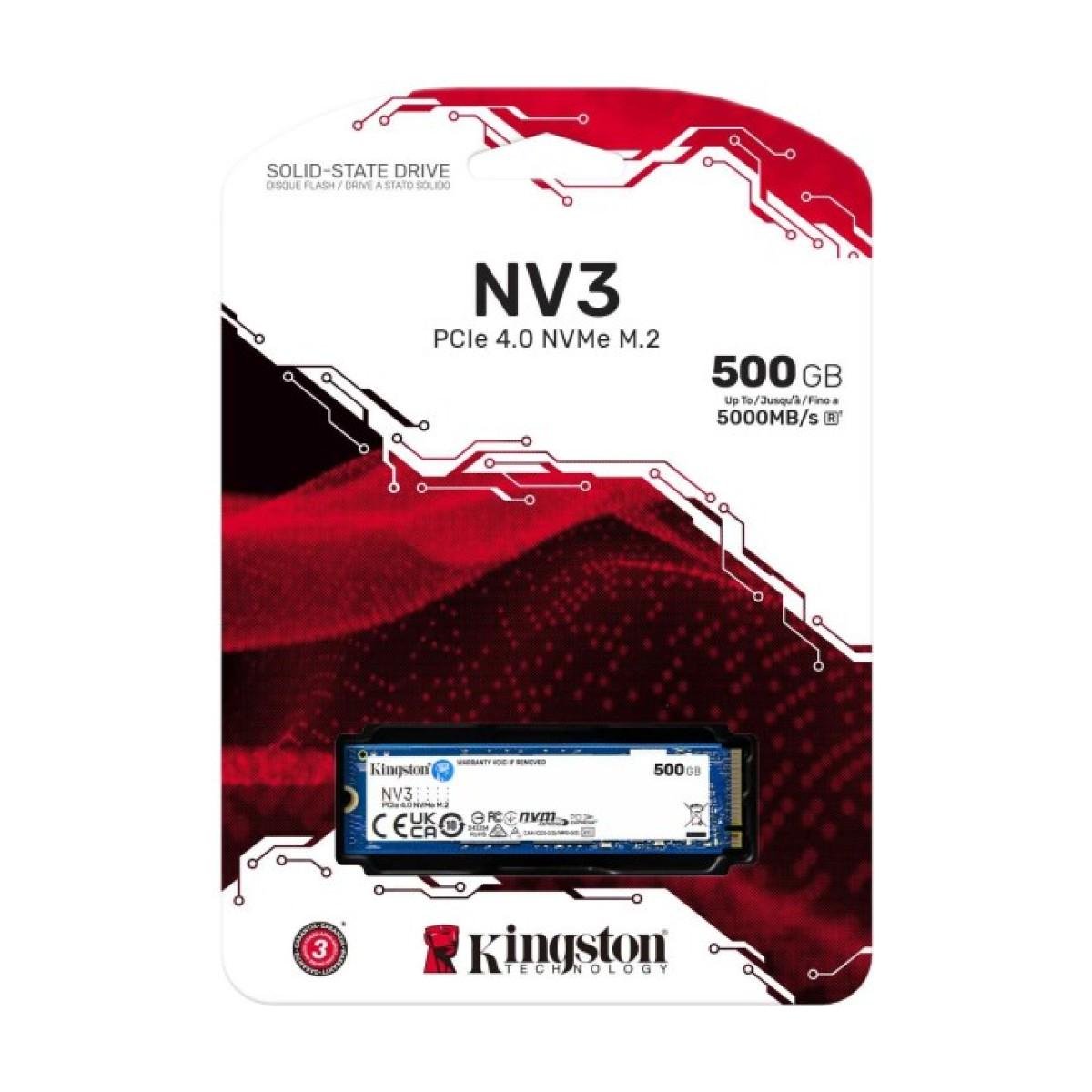 Накопичувач Kingston SSD M.2 500 ГБ SNV3S/500G - фото 2