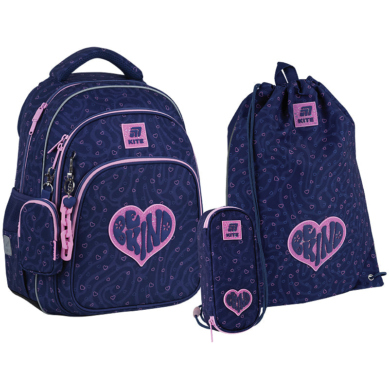 Школьный набор KITE Education Be Kind SET_K25-763M-4 рюкзак/пенал/сумка (4063276263018)