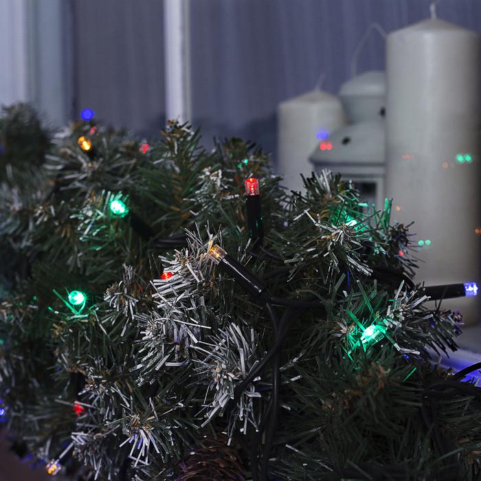 Гірлянда вулична з flash мерехтінням Alphatrade Premium Нитка 20 м 200 LED Чорний/Різнокольоровий (120494)