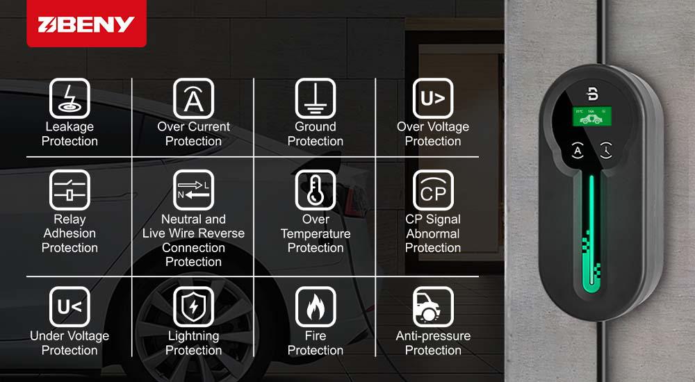 Зарядное устройство для электромобиля 3,7 кВт 16А OLED экран Type1 (J1772) - фото 17 Зарядное устройство для электромобиля 3,7 кВт 16А OLED экран Type1 (J1772) - фото 17