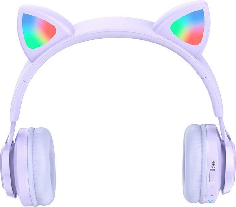 Наушники Hoco W39 Cat Ear Stereo Bluetooth Headphones Purple (779267)