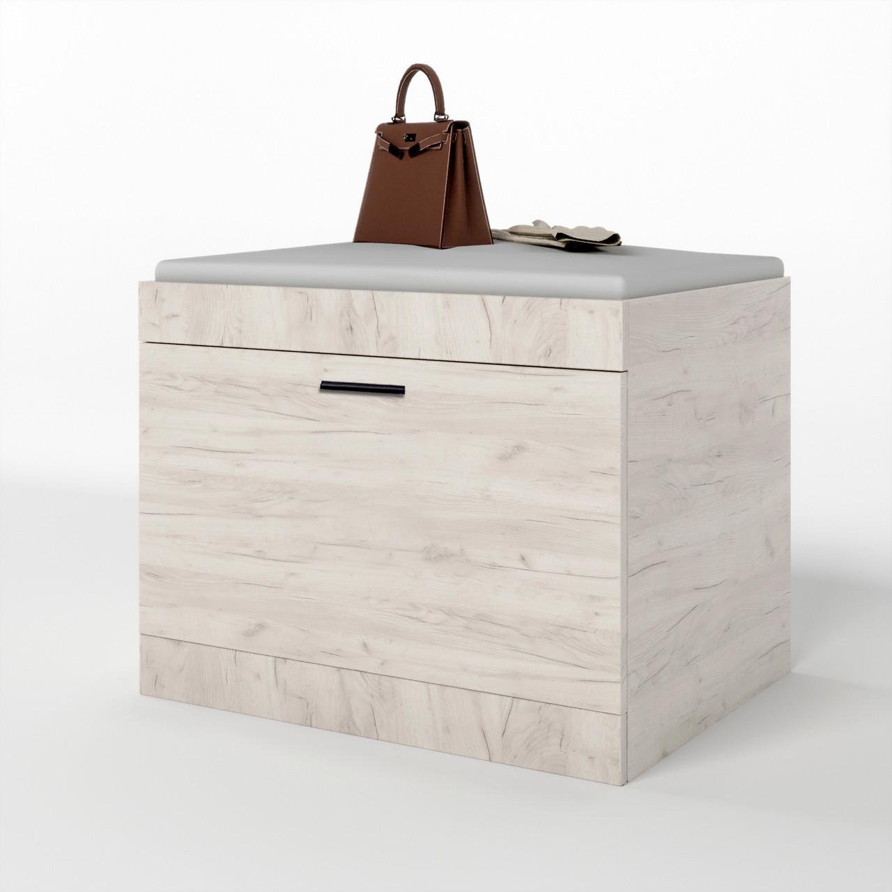 Тумба для обуви Эверест Соната ТО-600 60х38х45 см Дуб крафт белый (DTM-2723)